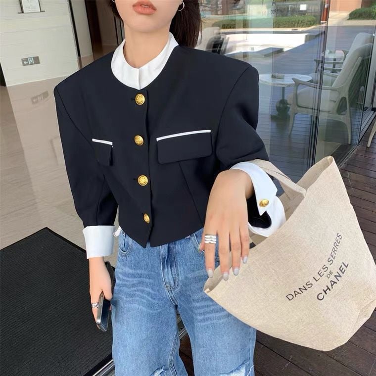 Chaquetilla Mujer Clásica Francesa Sencilla