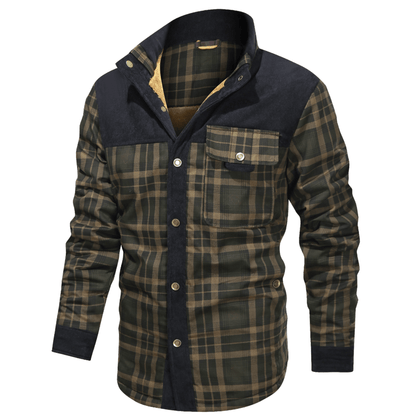 Chaqueta de franela a cuadros resistente para hombre