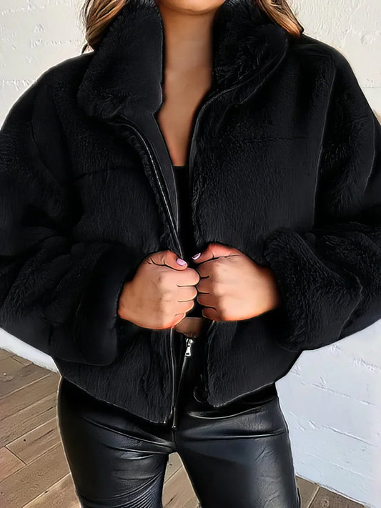 Chaquetón Cremallera Clásico Elegante Mujer - Vestiria