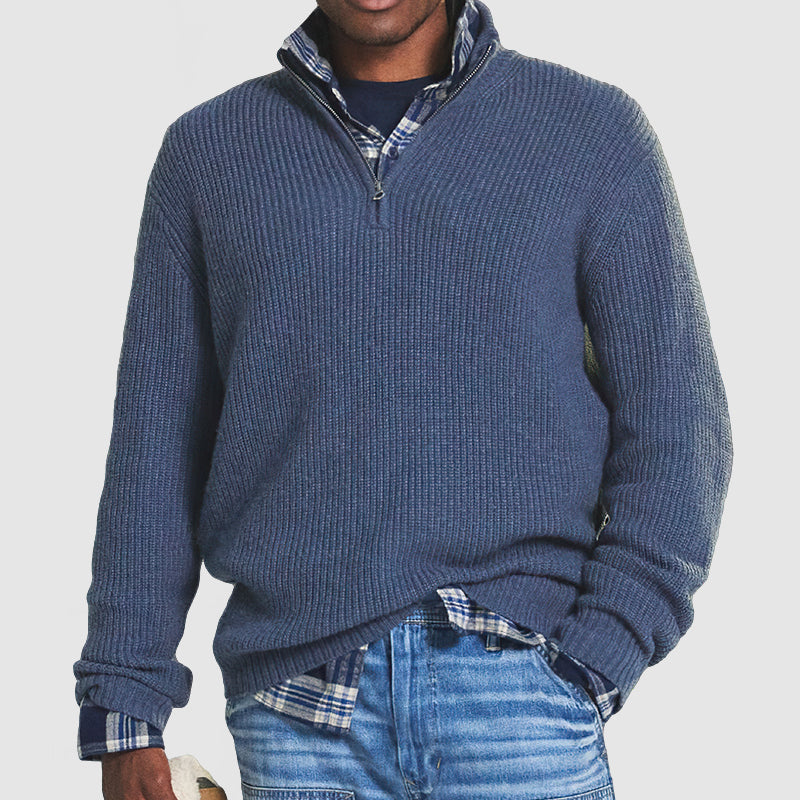 Sudadera de cachemira hombre casual con cremallera