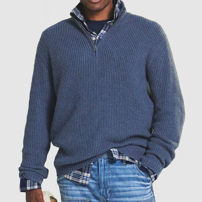 Sudadera de cachemira hombre casual con cremallera