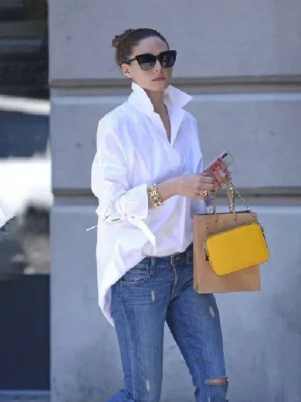 Camisa Mujer Grande Espalda Abierta Relajada - Vestiria