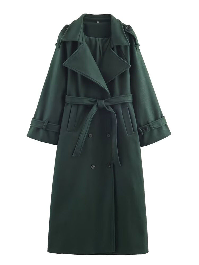 Chaquetón de lana cálido mujer largo mediano
