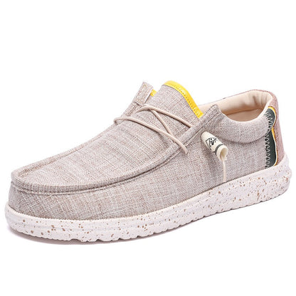 Mocasines Hombre Lona Respirable Slip On Clásicos