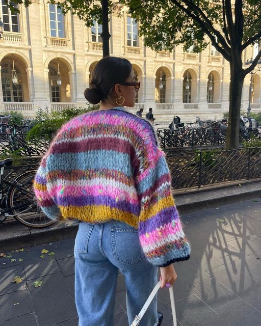 Chaquetón ligero a rayas moderno