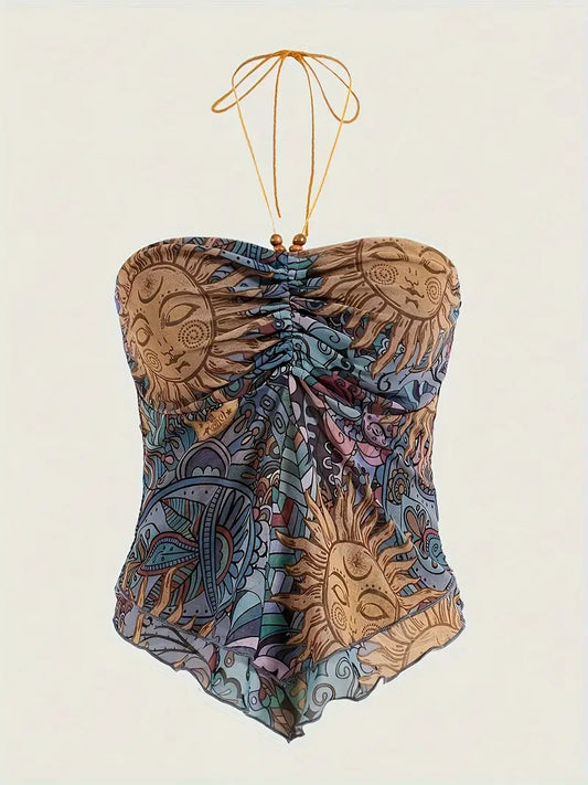 Top Boho Chic con Cuello Halter - Vestiria