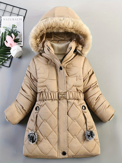 Abrigo Invierno Niña Capucha Cálido