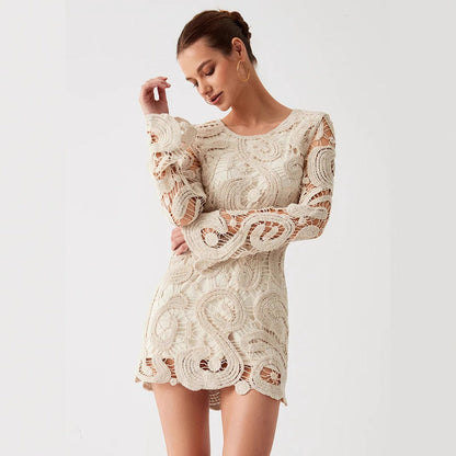Vestido Mujer Crochet Floral Ajustado - Vestiria