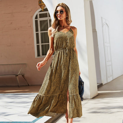 Vestido Floral Elegante con Tirantes Delicados Mujer