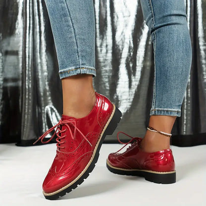 Zapatos Cuero Brillante Mujer - Vestiria