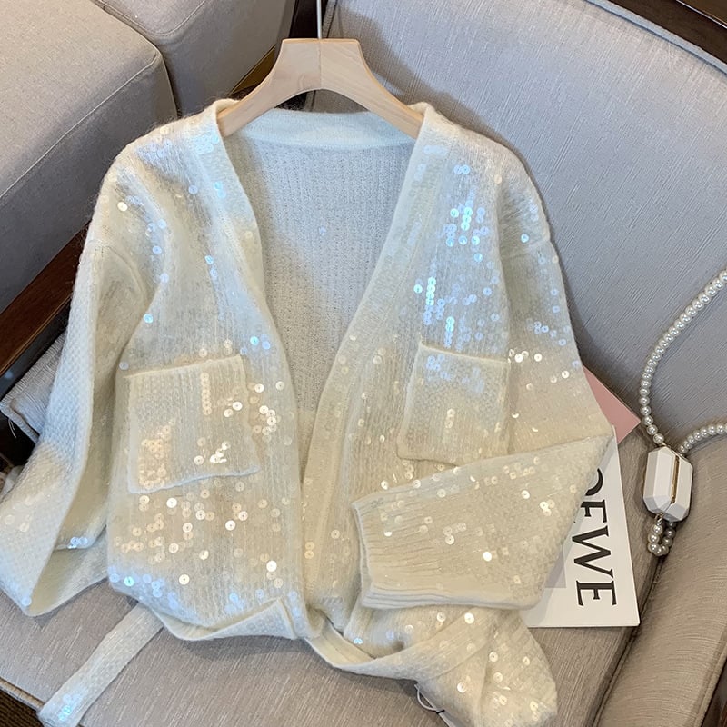 Cárdigan Luminoso Mujer Brillante Glitter - Vestiria