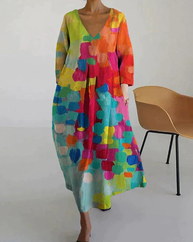 Vestido de Noche Elegante con Estampado Floral - Vestiria