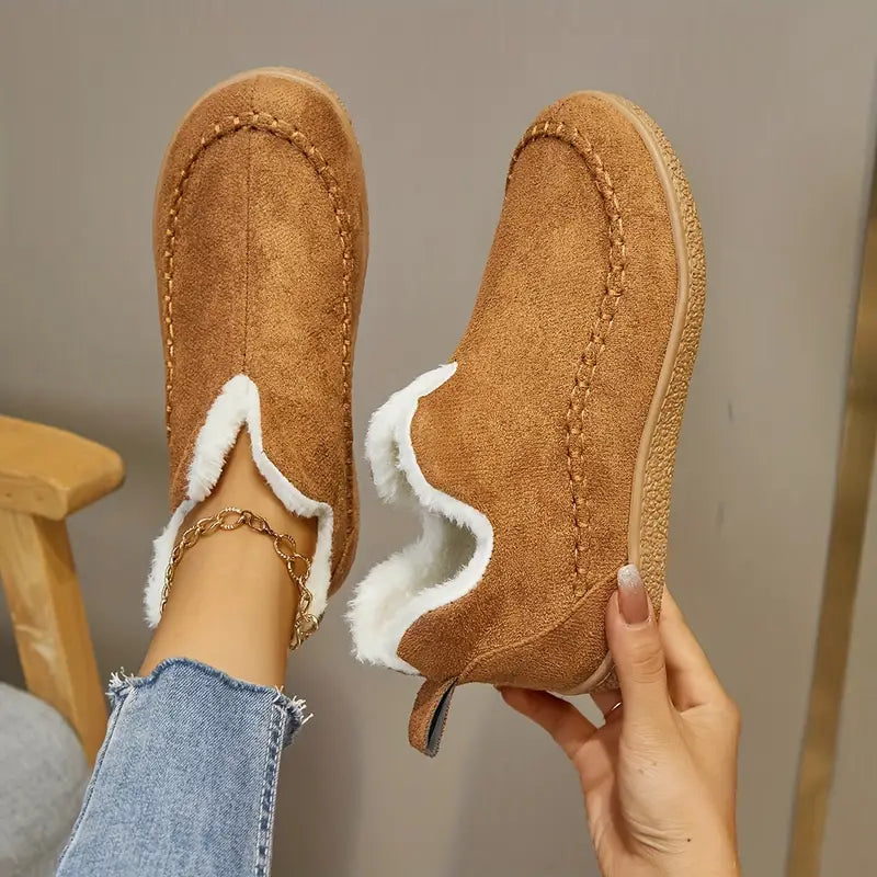 Botas Mujer Punto Redondo Forro Caliente