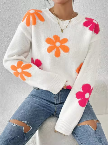 Sudadera floral suave y cálida