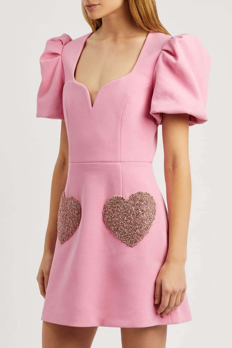 Vestido Corto Corazones Brillantes - Vestiria