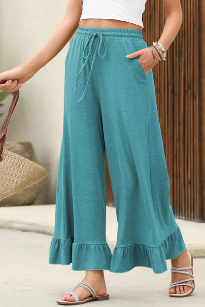 Pantalones Mujer Amplios con Volantes
