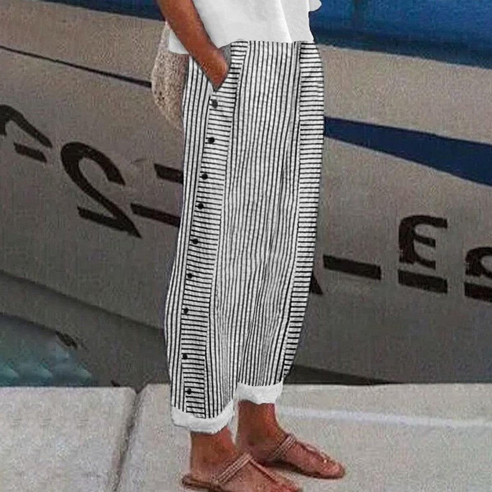 Pantalones Cónfort con Bolsas Lado - Vestiria