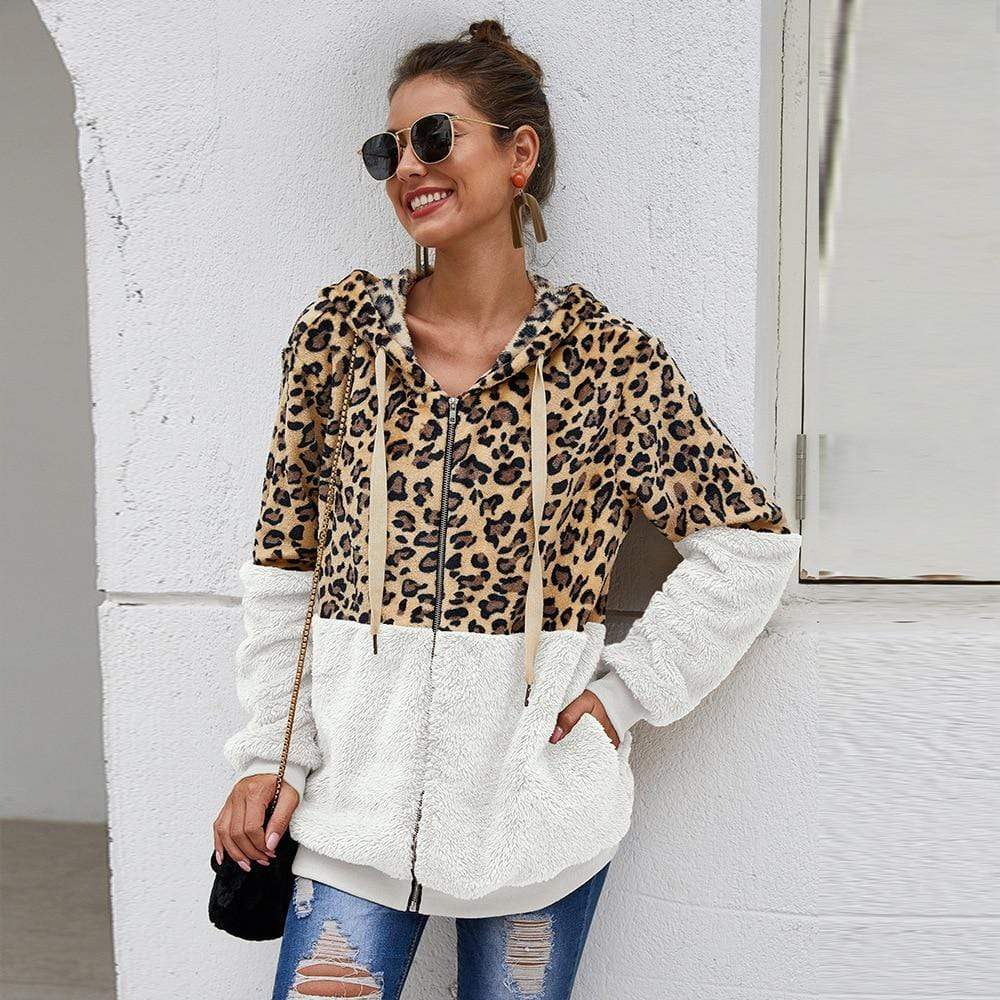 Chaqueta Mujer Leopardo Cálida Invierno