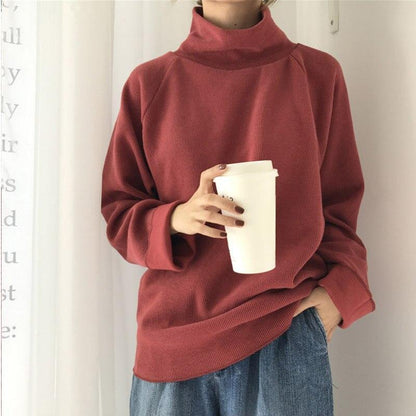 Jersey Punto Cuello Alto Mujer Invierno