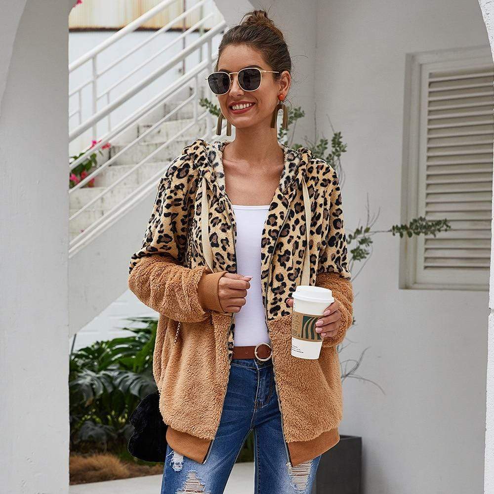 Chaqueta Mujer Leopardo Cálida Invierno