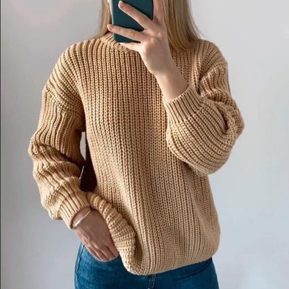 Jersey Suave Otoño Mujer Cuello Redondo