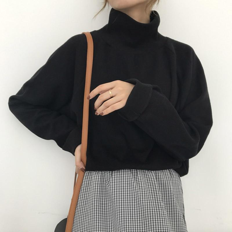 Jersey Punto Cuello Alto Mujer Invierno