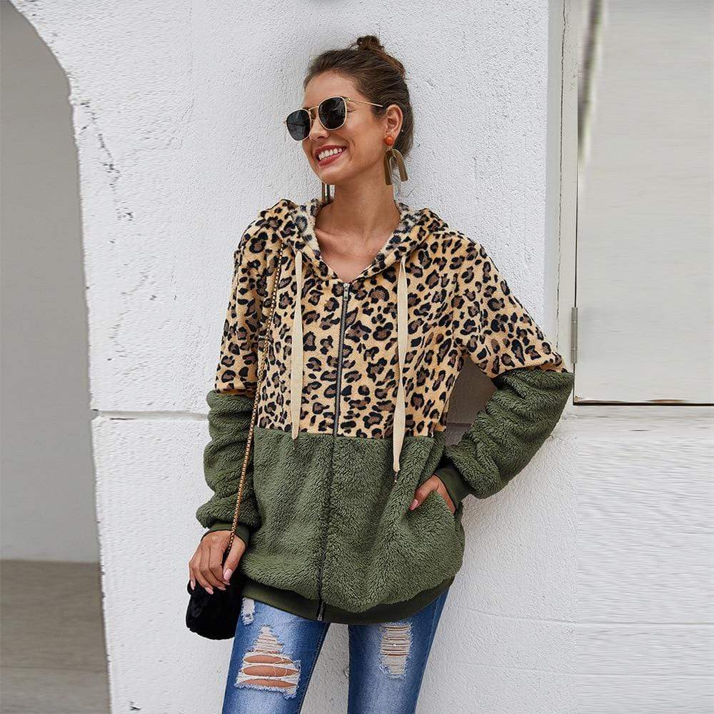 Chaqueta Mujer Leopardo Cálida Invierno
