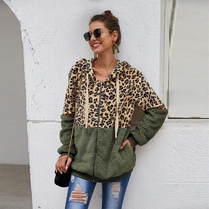 Chaqueta Mujer Leopardo Cálida Invierno