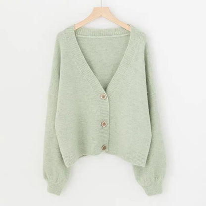 Cárdigan Punto Suave Mujer Cuello Redondo