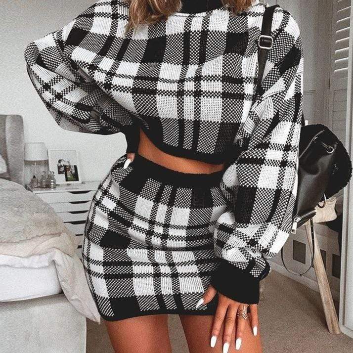 Conjunto Mujer Punto a Cuadros Verano - Vestiria