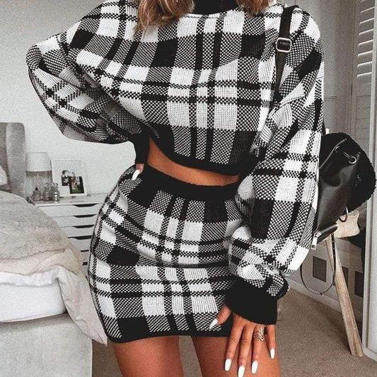Conjunto Mujer Punto a Cuadros Verano - Vestiria