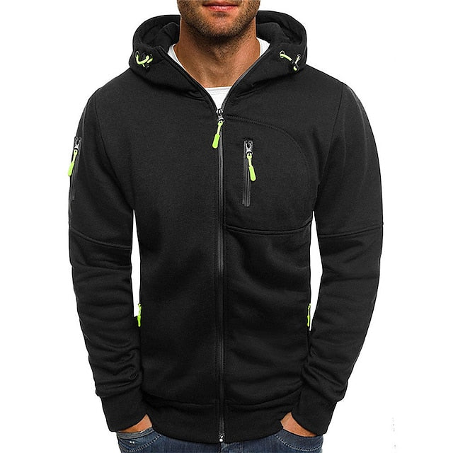 Chaqueta Hombre Impermeable con Capucha y Bolsas