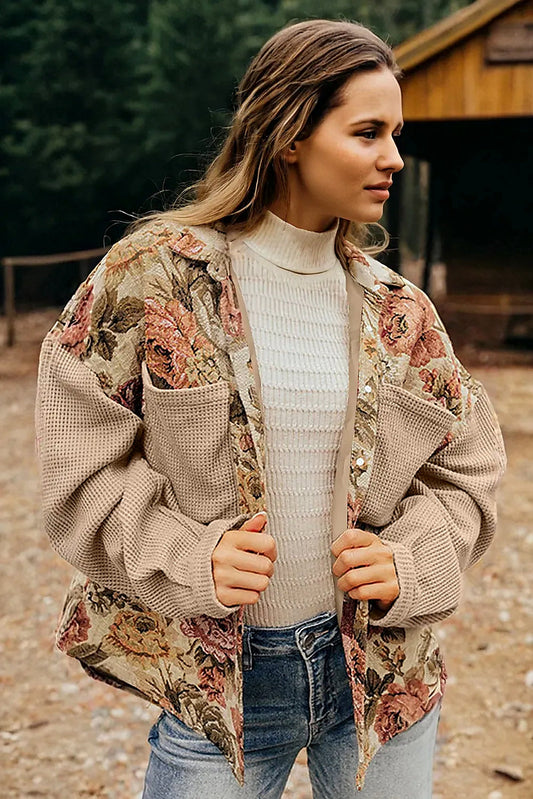 Chaqueta Mujer Flores Punto Elegante - Vestiria