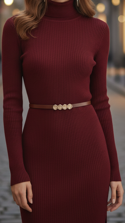 Vestido Invierno Mujer Manga Larga Abrigado - Vestiria