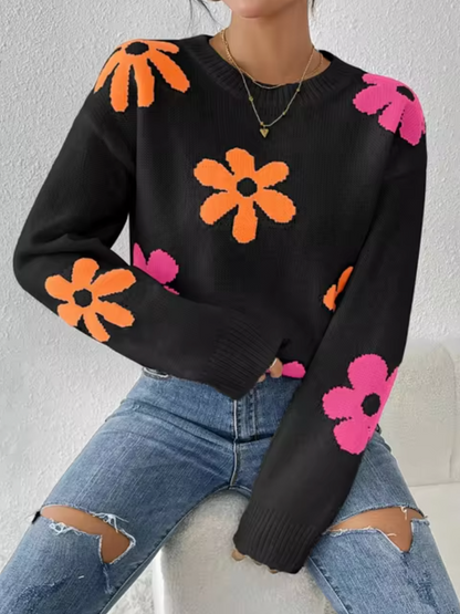 Sudadera floral suave y cálida