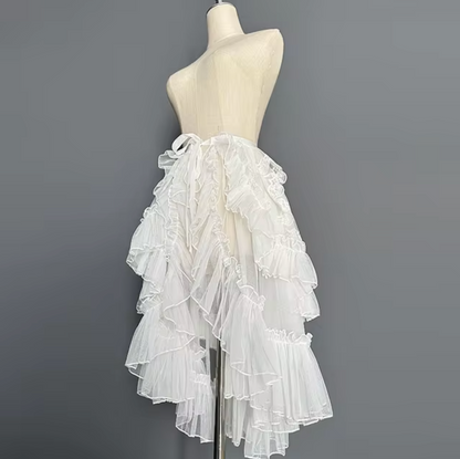 Falda de Encaje Cruzada con Volantes Elegante - Vestiria