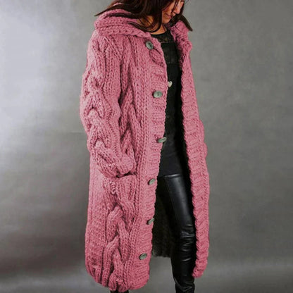Abrigo Punto Grande Suave Invierno Mujer