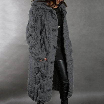 Abrigo Punto Grande Suave Invierno Mujer