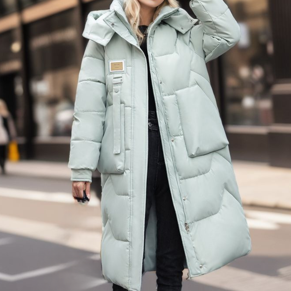 Abrigo Acolchado Largo Mujer Invierno