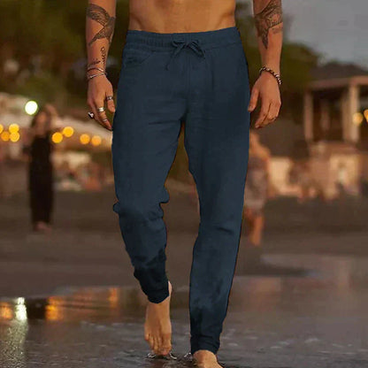 Pantalones Lino Hombre Clásicos Frescos