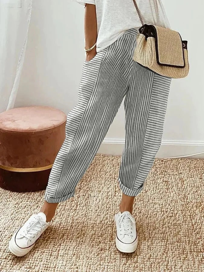 Pantalón Rayas Amplias Cintura Elástica Lorelle