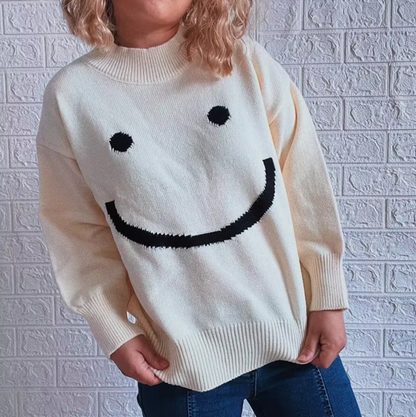 Sudadera con estampa divertida sonriente