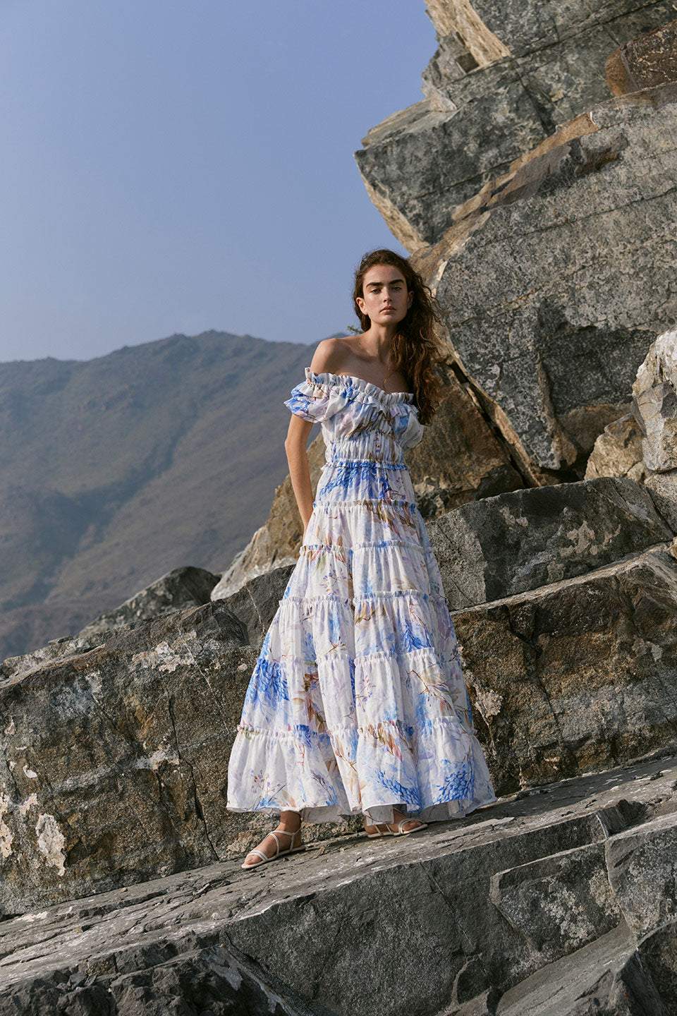 Vestido Largo Florado Elegante Mujer