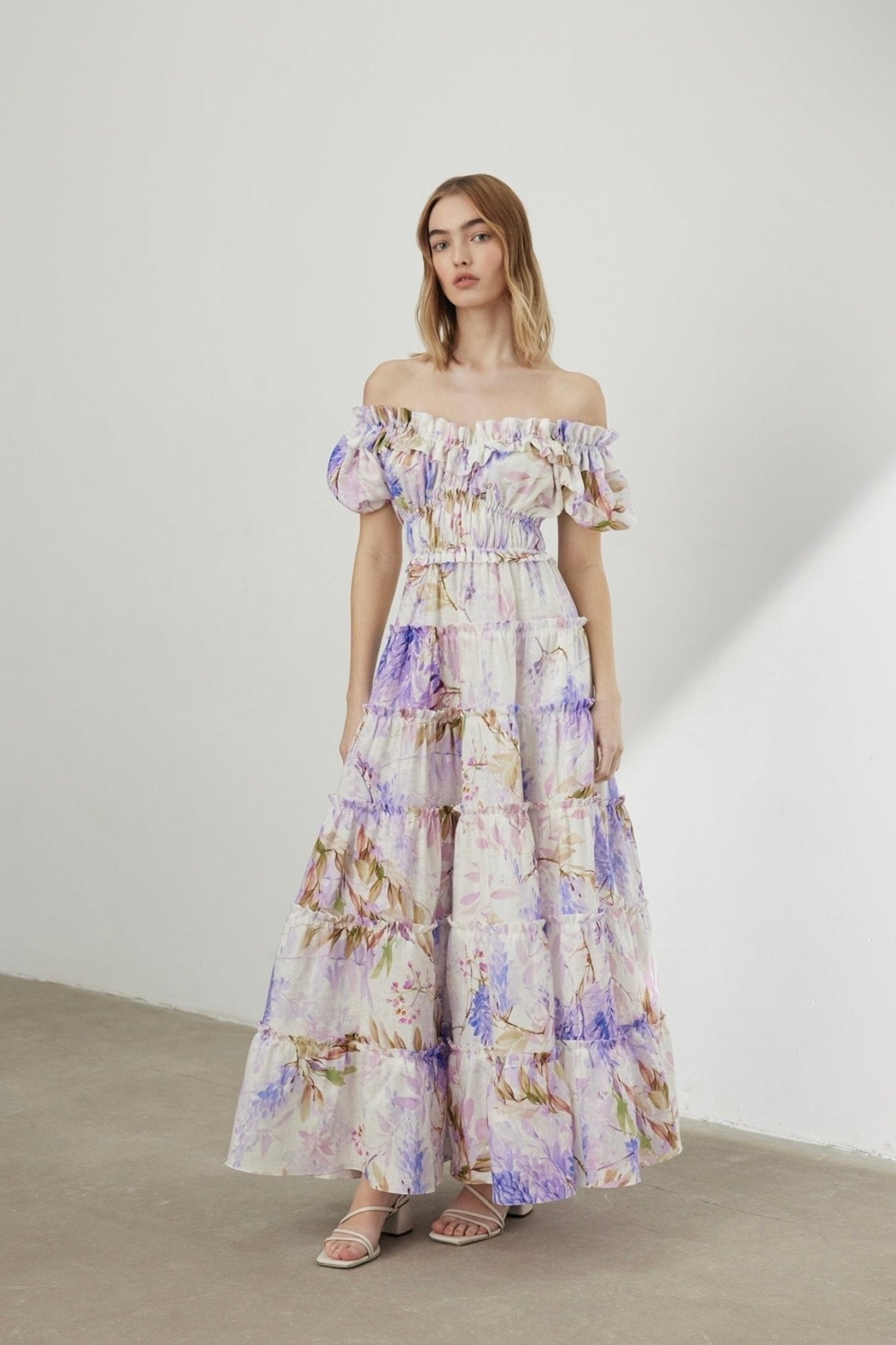 Vestido Largo Florado Elegante Mujer - Vestiria