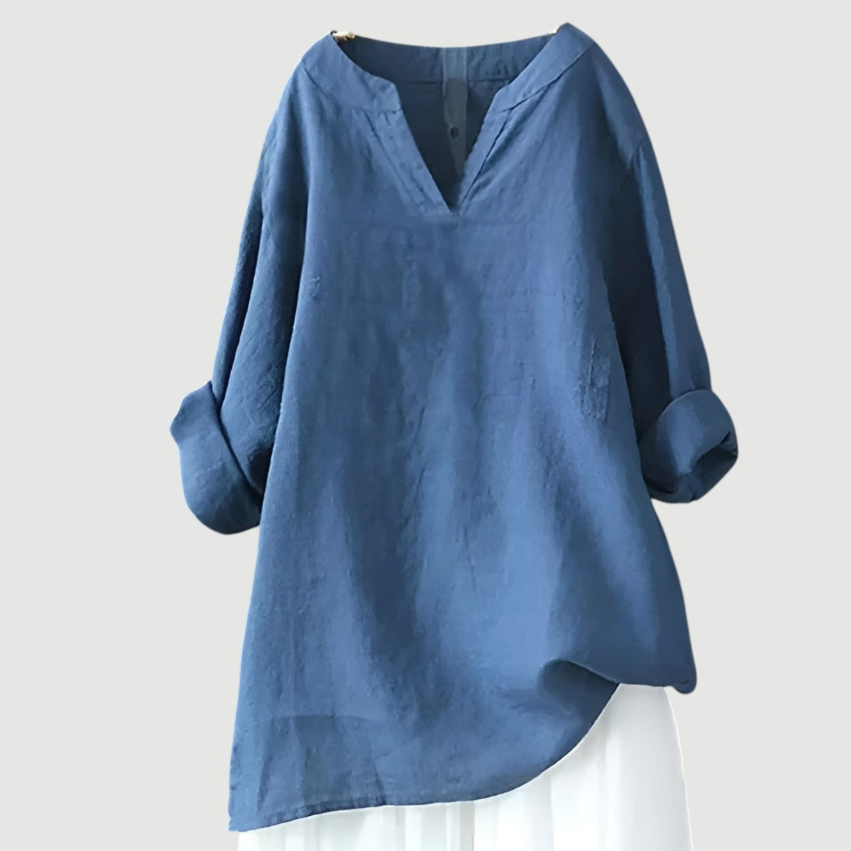 Vestido mujer holgado con escote en V elegante - Vestiria