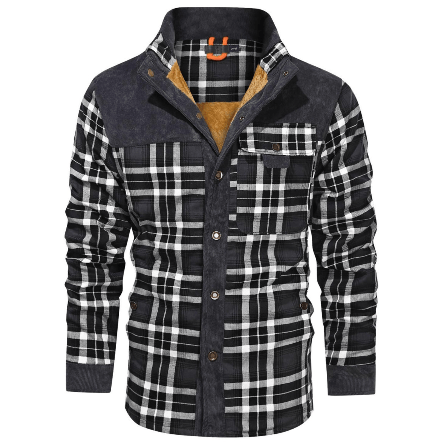 Chaqueta de franela a cuadros resistente para hombre