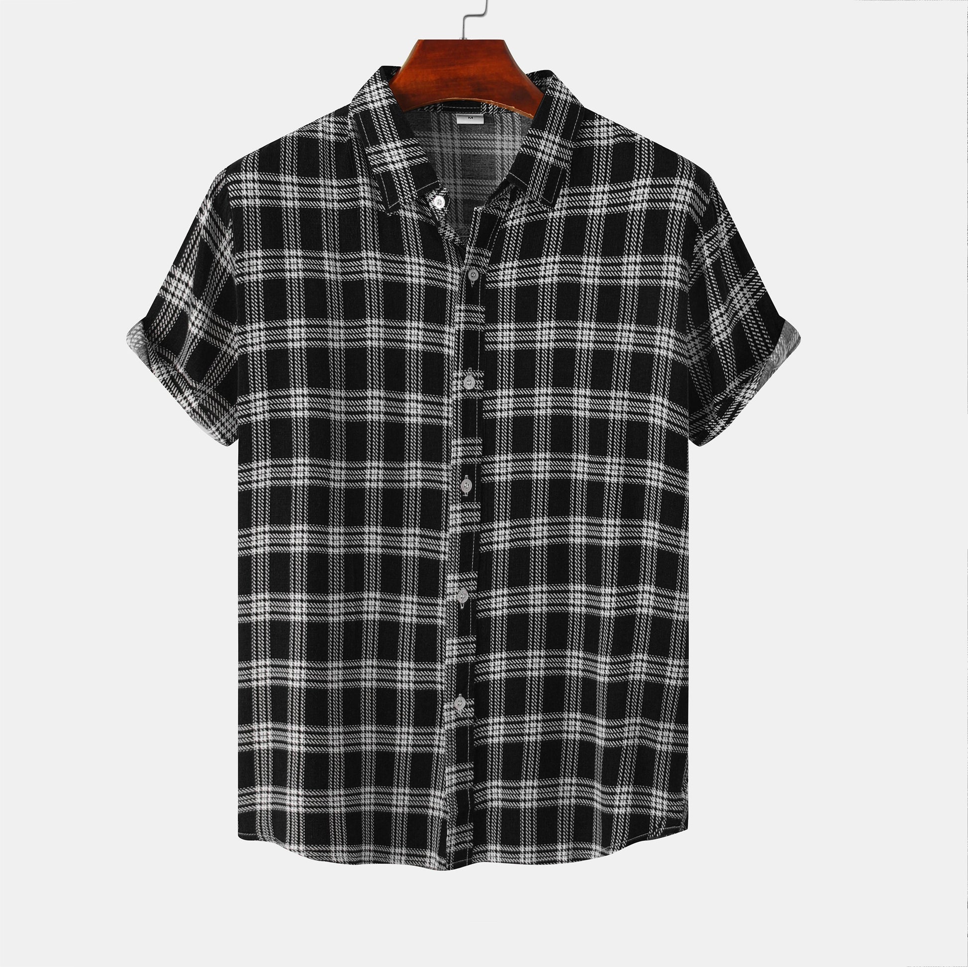 Camisa Cuadros Clásica Manga Corta Hombre - Vestiria