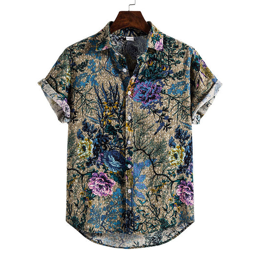 Camisa de verano estampada manga corta hombre - Vestiria
