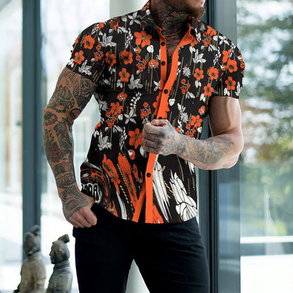 Camisa Verano Estampada Hawaiana para Hombre