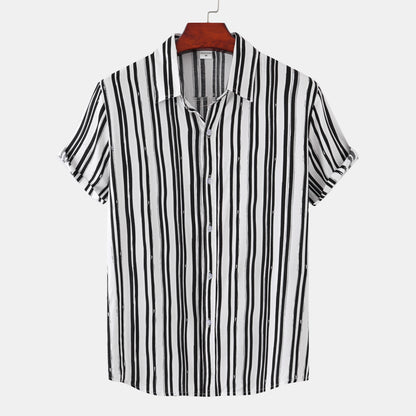 Camisa Rayas Clásica Manga Corta Hombre - Vestiria